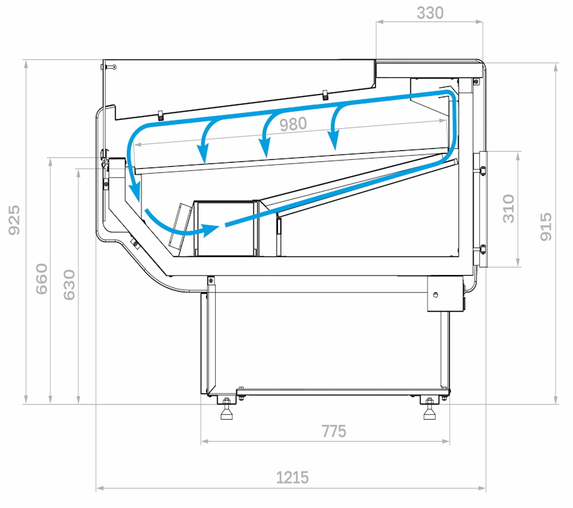 Холодильная витрина CARBOMA ATRIUM 2 GC120 VM 1,25‑2 динамика открытая 