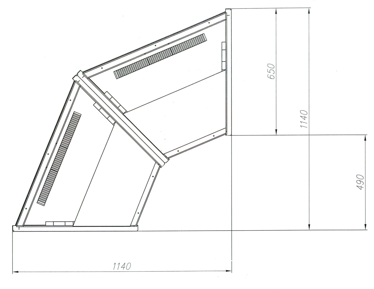Нейтральная витрина CARBOMA FLANDRIA LIGHT K70 N‑3 