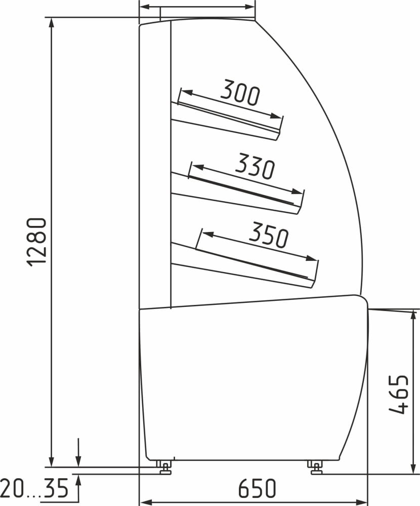 Хлебная витрина CARBOMA FLANDRIA LIGHT K70 N 1,3‑2 открытая 