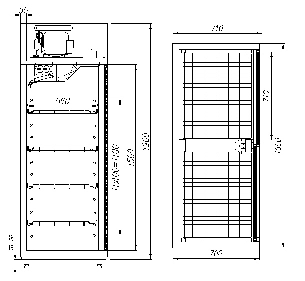 Холодильный шкаф CARBOMA R1400К INOX 