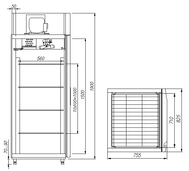 Морозильный шкаф CARBOMA F700 INOX 