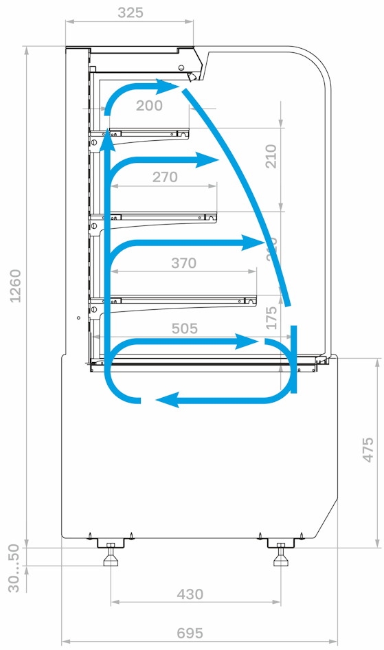 Кондитерская витрина CARBOMA RADIUS STANDARD KR70 VM 0,6‑2 