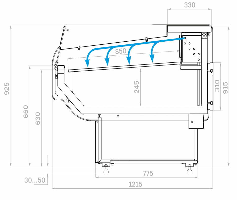 Холодильная витрина CARBOMA ATRIUM G120 SM 1,25‑2 открытая 