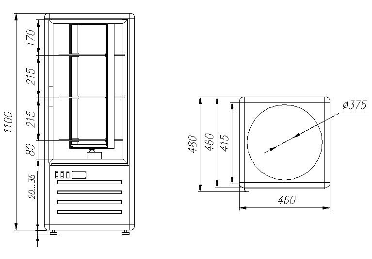 Кондитерская витрина CARBOMA R120Cвр LATIUM (D4 VM 120‑2) 