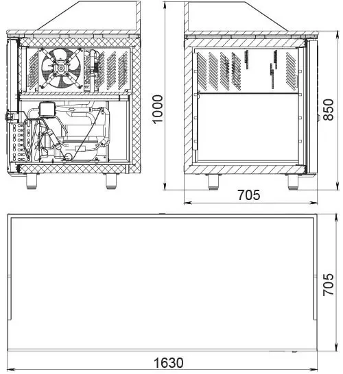 Холодильный стол для пиццы Polair TM3GNpizza-GC 