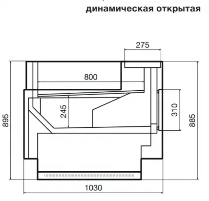 Витрина холодильная Dazzl Galaxy 080 Plug-In 125 Self (Динамика) 