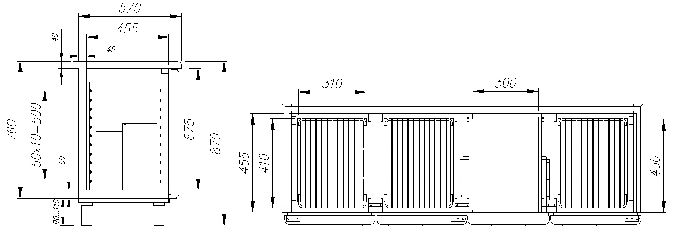 Холодильный стол CARBOMA T57 M3‑1‑G 0430‑1(2)9 (BAR‑360C) 