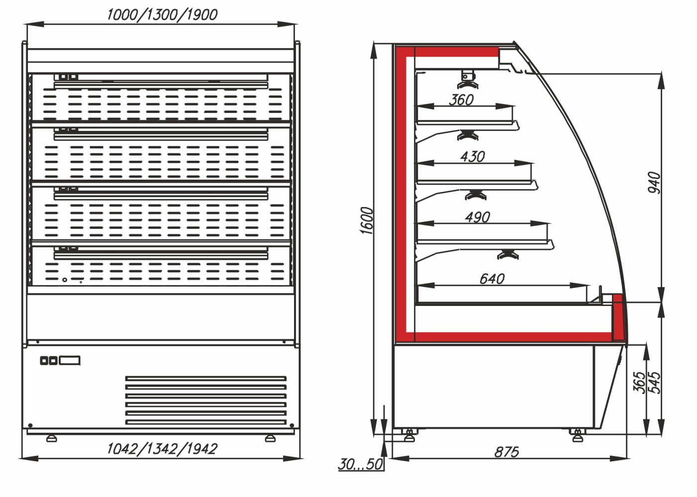 Комбинированная горка CARBOMA 1600/875 ВХСп/ВТ‑1,9 TOKYO (F 16‑08 VM/SH 1,9‑2) 