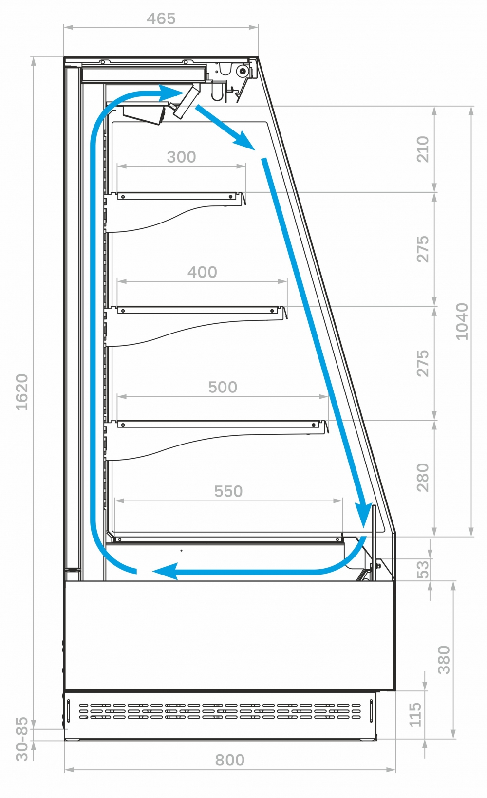 Холодильная горка CARBOMA TOKYO 2 F16‑08 VM 2,5‑2 2.0 