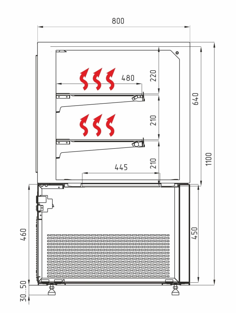 Тепловая витрина CARBOMA COSMO KC78‑110 SH 0,9‑1